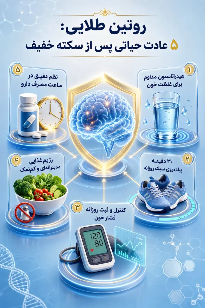 اینفوگرافی عادت های حیاتی پس از سکته مغزی خفیف