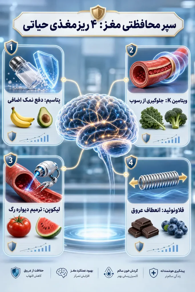 اینفوگرافیک بهترین غذا برای جلوگیری از سکته مغزی